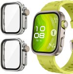 Vurtboly 2Pack Case Compatible with Huawei Watch Fit 4 Pro 2025, Rugged Protective Bumper PC Cover with Buit-in Screen Protector, Full Coverage Case Accessories for Huawei Watch Fit 4 Pro Titanium
