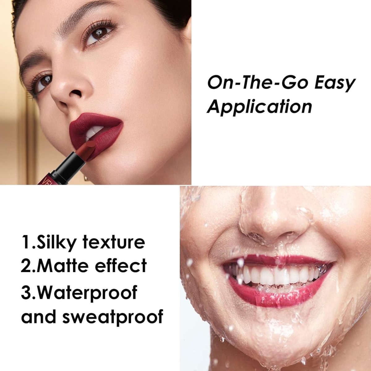 ⁦Petansy 6 Colors Matte Lipstick Set Long Lasting Waterproof Velvet Lipstick Kit Velvet Smooth Lipstick Gift Set with Gift Box⁩ - الصورة ⁦5⁩