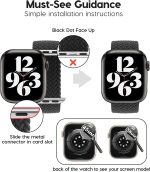 ⁦Dado Braided Solo Loop Nylon Strap for Apple Watch, Elastic Bracelet for Series Ultra 2 | 9 | 8 Ultra | 8 | 7 | 6 | 5 | 4 | 3 | SE with metal connectors⁩ - الصورة ⁦5⁩