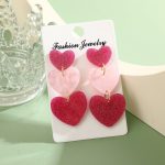 ⁦Shining Diva Fashion Latest Stylish Western Earrings for Women Girls (15843er) (Pink)⁩ - الصورة ⁦4⁩