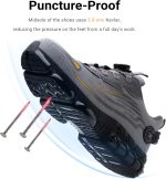 ⁦LIWEGHT Safety Shoes for Men Women,Non Slip Work Boots Rotating Button Shoelaces,Lightweight Comfortable Steel Toe Shoes⁩ - الصورة ⁦4⁩