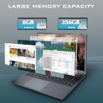 ⁦IJKKJI 17 Inch Laptop with Backlit Keyboard, Full-Size Large Font Keyboard, Intel Celeron N5095, 8GB RAM 256GB SSD, Computers with Windows 11, Type-C, Webcam, Dual Wi-Fi, Buletooth 4.2⁩ - الصورة ⁦3⁩
