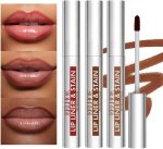 Gireatick Peel Off Lip Liner Stain, Pack of 3 Lip Liners, Peel Off Tattoo Lip Liner with Matte Finish, Waterproof, Transfer-Resistant, Highly Pigmented Colour (Light Brown/Dark Brown/Burgundy) (B, 3