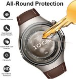 ⁦GIOPUEY Protective Film for Huawei Watch 5 46 mm, [6 Pieces] Flexible TPU Screen Protector Film [Extra-Slim] [Anti-Scratch] – Transparent⁩ - الصورة ⁦4⁩