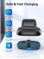⁦LVFAN for Fitbit Charge 6/Charge 5/Luxe Charger, Charging Cable Replacement Accessories with Reset Button, Smart Watch Fast Charging Station, Magnetic Charger Stand Dock for Fitbit Charge 6/5&Luxe⁩ - الصورة ⁦6⁩