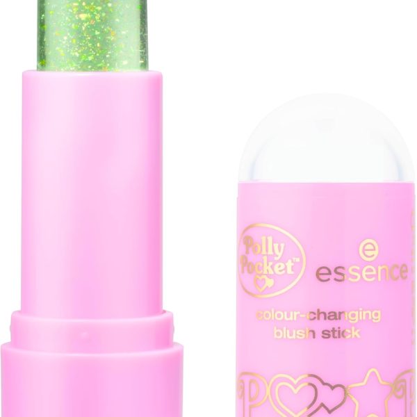 essence Polly Pocket Colour-Changing Blush Stick, No. 01, Pink, Colour Matching, Colouring Effect, Natural, Vegan, Oil-Free, Paraben-Free, No Microplastic Particles, Pack of 1 (5.2 g)