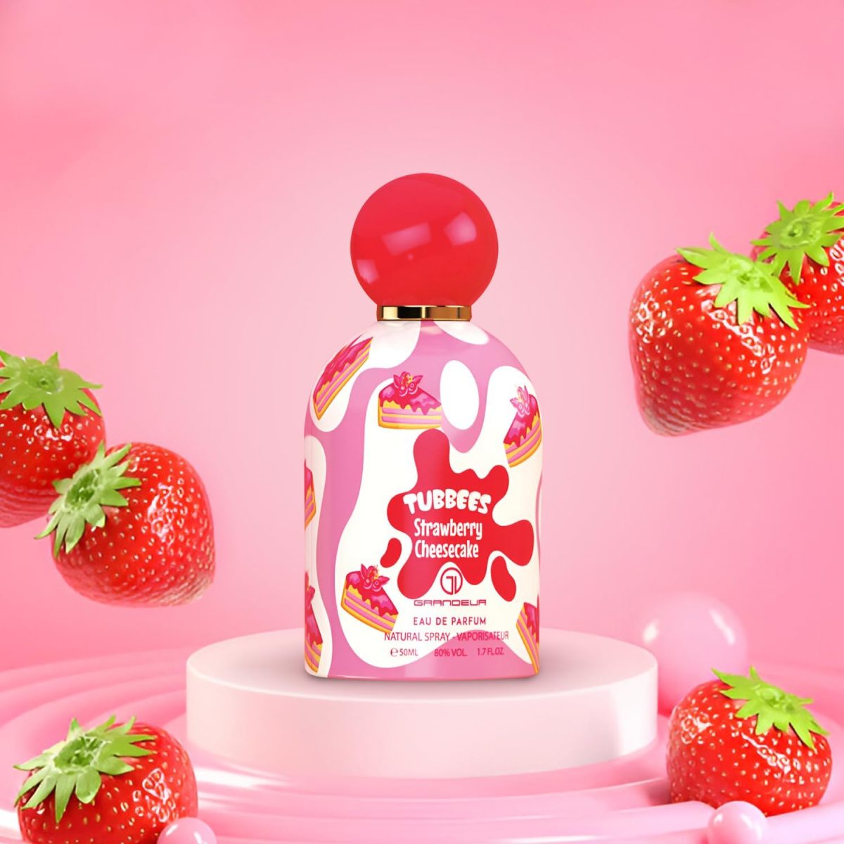 ⁦Grandeur Tubbees Strawberry Cheesecake Eau de Parfum 50 ml⁩ - الصورة ⁦3⁩