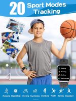 ⁦ZONEY Kids Fitness Tracker Watch with Games, IP68 Waterproof Kids Smart Watch with 20 Sport Modes, Pedometers, Alarm Clock, Sleep Tracker, DIY Watch Face, for Boys Girls Teens⁩ - الصورة ⁦4⁩
