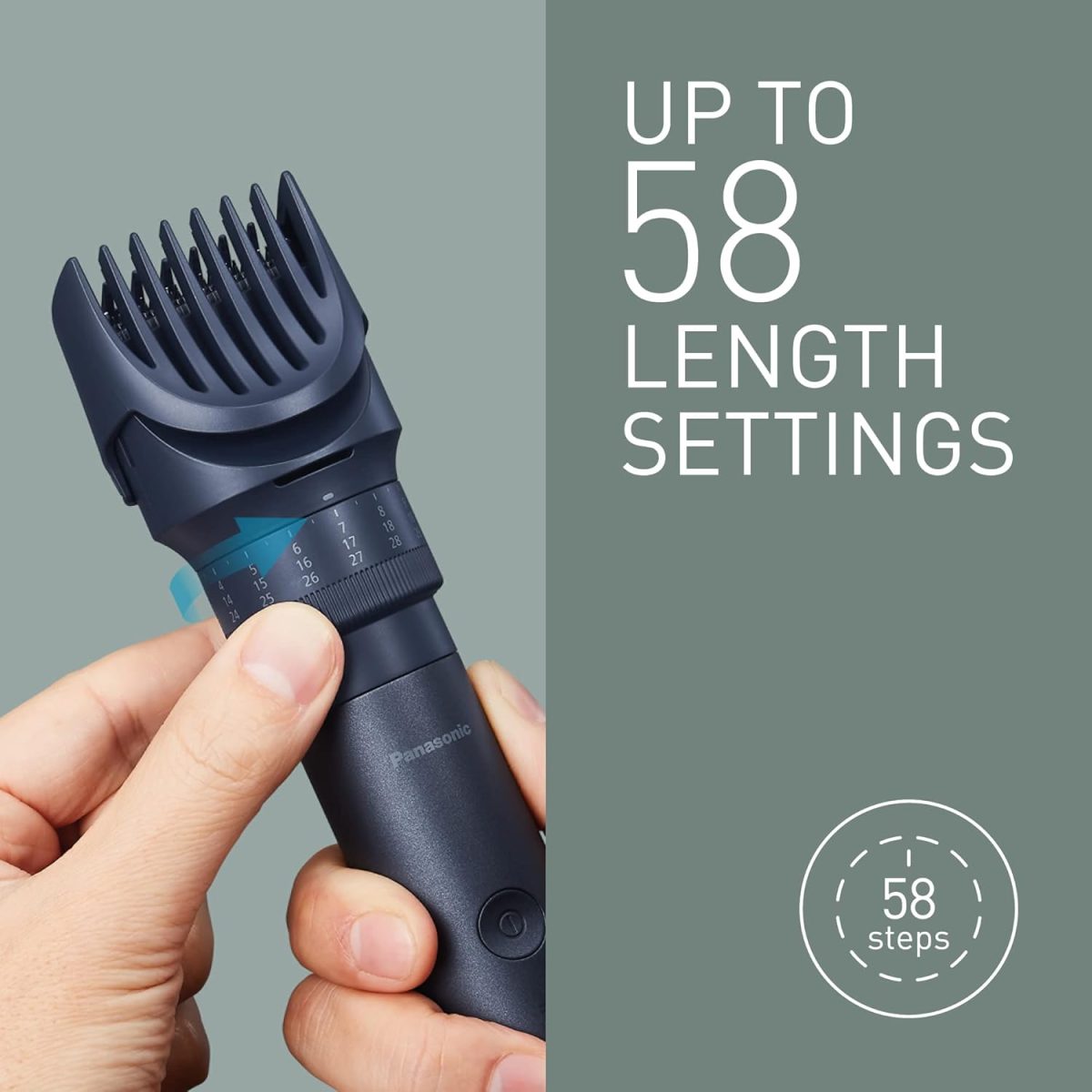 ⁦Panasonic XSHAPE-TRIM MULTISHAPE, Main Unit with Li-ion Battery, Detail Shaver/Trimming Head Attachment Set, Beard and Hair Trimmer, Facial Cleansing Brush, Black⁩ - الصورة ⁦5⁩