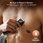 ⁦VIKICON 2-in-1 Manscape Trimmer & Shavers for Men: No-Nick Full Body Electric Razor for Pubic, Balls, Back Hair w/Dual-Head Trimmer & Foil Blades - Waterproof Groomer Kit w/Light, Travel Lock & Pouch⁩ - الصورة ⁦4⁩