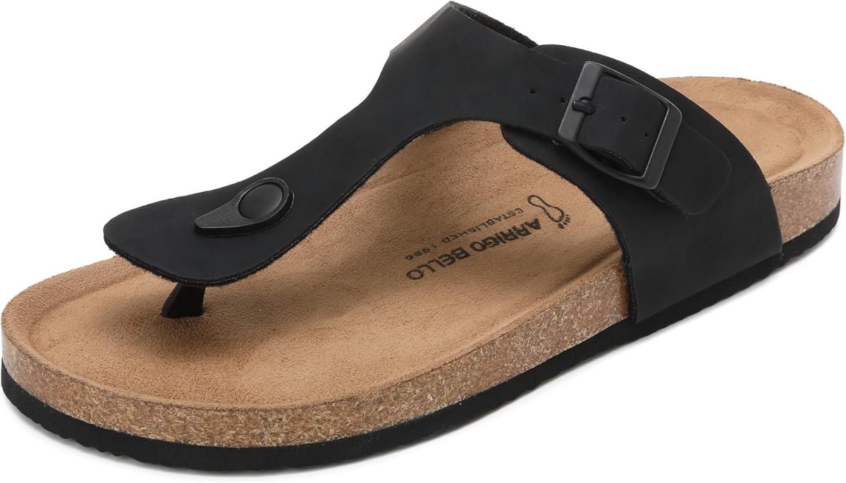 ARRIGO BELLO Thong Sandals Mens Flip Flops Beach Outdoor Slippers Non Slip Leather Fashion Versatile Sandal Size 41-46