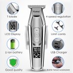 ⁦KEMEI Trimmer Cordless Hair Clipper for Men Professional Electric Beard Trimmers Barber Hair Cuttings Kit, Zero Gapped T Blade Detailers Trimmers for Men, KM-5027⁩ - الصورة ⁦5⁩