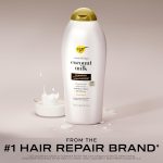 ⁦OGX Nourishing + Coconut Milk Moisturizing Shampoo for Strong & Healthy Hair, with Coconut Milk, Coconut Oil & Egg White Protein, Paraben-Free, Sulfate-Free Surfactants, 25.4 fl oz⁩ - الصورة ⁦2⁩