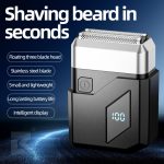 ⁦Electric Razor for Men, Mini Electric Foil Shavers, IPX6 Waterproof Wet Dry Face Razor, Portable Travel Electric Shaver, Led Display, USB Type-C Charging (Black)⁩ - الصورة ⁦8⁩