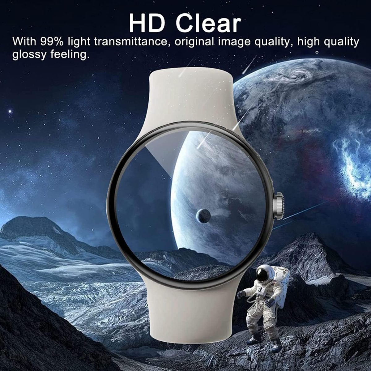⁦T Tersely 【3 Pack】 Screen Protector for Google Pixel Watch 3 41mm/45mm, Clear PMMA Curved Film, Soft Protective Full Coverage Film Accessories Compatible with Google Pixel Watch 3 2024 (41mm)⁩ - الصورة ⁦8⁩