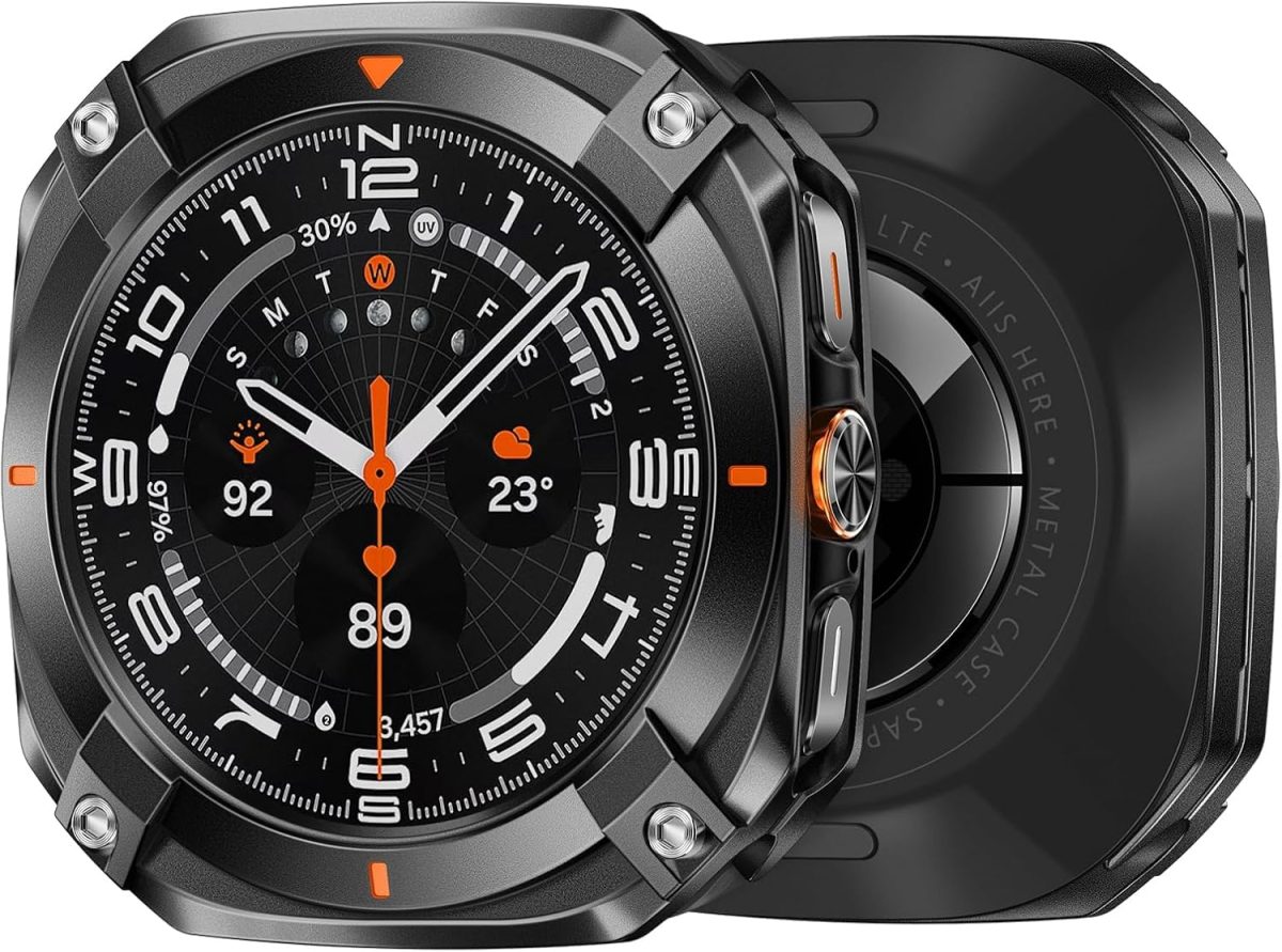 Metal Case for Samsung Galaxy Watch Ultra 47mm (2024/2025), Rugged 316L Stainless Steel Protective Bezel with Ceramic Back Cover, Shockproof Bumper, Full Body Armor, Multiple Colors