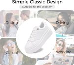 ⁦LUCKY STEP Women's Platform Fashion Sneakers Faux Leather Classic Tennis Shoes Low Top Casual Walking Shoes⁩ - الصورة ⁦2⁩