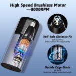 ⁦KASTWAVE Nose Hair Trimmer, Portable Nose Hair Trimmer for Men Women Rechargeable with LED Display, Dual Edge Blade, Nose Hair Removal 8,000 RPM Motor & Dual-Edge Blades⁩ - الصورة ⁦5⁩