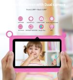 ⁦7 inch Kids Tablet, Quad Core Android 12 2GB 32GB, Parental Control, Eye Protection, Shockproof Case, Dual Camera, WiFi, Bluetooth, Learning Tablet for Kids - K2 (Pink)⁩ - الصورة ⁦3⁩