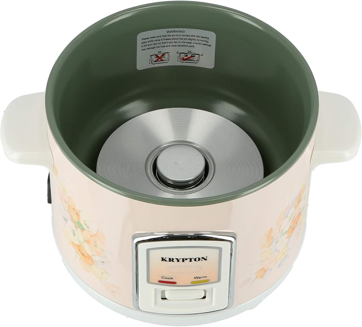 ⁦Krypton 350W 0.6L Rice Cooker with Steamer | Non-Stick Inner Pot, Automatic Cooking, Easy Cleaning, High-Temperature Protection - Make Rice & Steam Healthy Food & Vegetables - 2 Year Warranty⁩ - الصورة ⁦6⁩