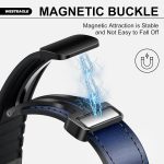 ⁦WestEagle Magnetic Leather Watch Band Compatible with Samsung Galaxy Watch Ultra 47mm (2024) Magnetic Buckle Design Adjustable Classic Wristbands Accessories Replacement Straps for Men and Women⁩ - الصورة ⁦3⁩