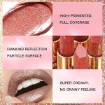 ⁦3 Colors Diamond Shimmer Metallic Lipstick Set, Velvet Glow Long Lasting Lipstick with High Pigment & Moisturizing Formula, Non-Stick Cup Waterproof Glitter Lip Gloss, Gift for Women⁩ - الصورة ⁦3⁩