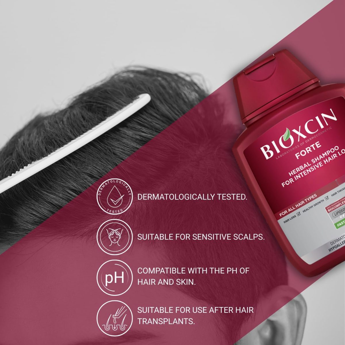 ⁦BIOXCIN FORTE HAIR LOSS SHAMPOO 3 PCS IN 1 BOX⁩ - الصورة ⁦6⁩