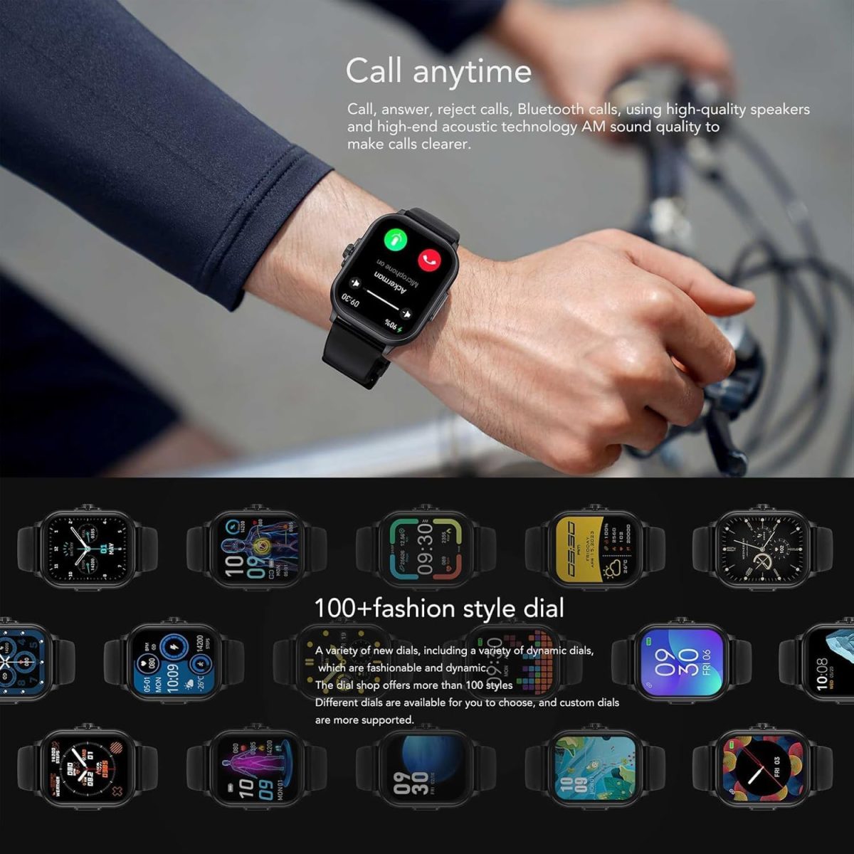 ⁦Smartwatch with Bluetooth Call 2.01" Full Touch Screen Fitness Tracker with activity tracker, Ultra-thin Design, 24/7 Health Management, Compatible with Android & iOS (Silvery/)⁩ - الصورة ⁦6⁩