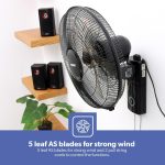 ⁦Geepas 16-Inch Table Fan | 3 Speed Settings With Oscillating/Rotating And Static Feature | Electric Wall Mount Cooling Fan For Home, Green House, Work Room Or Office Use | 2 Year Warranty⁩ - الصورة ⁦5⁩
