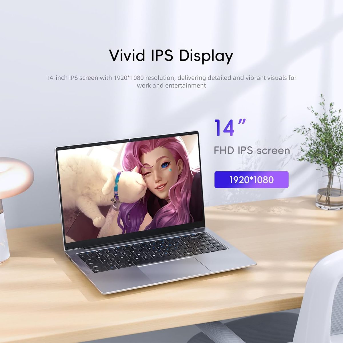 ⁦JSHIX 2025 Laptop,14'' Windows Laptop,Computer laptops,Celeron N4000 Processor, 8 GB RAM, 256 GB Storage,14-inch HD Display, Windows 11, Laptop for Business, Office or Student use (N7P-N4000-8+256)⁩ - الصورة ⁦2⁩