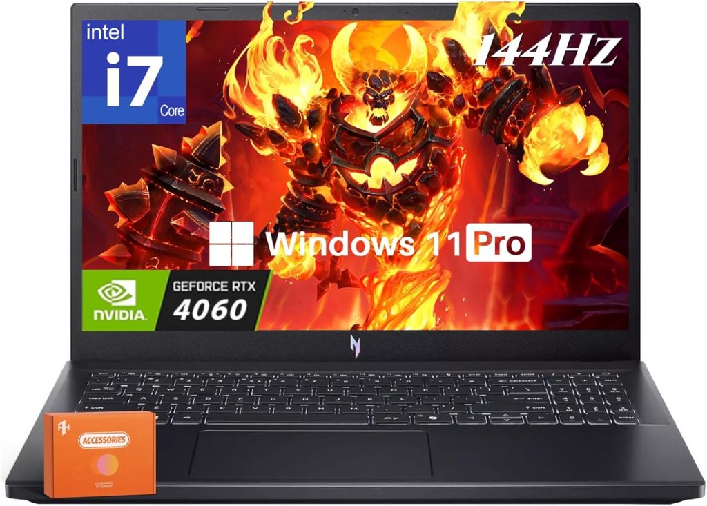 acer Nitro V 15 Gaming Laptop, Intel 10-Core i7-13620H, NVIDIA GeForce RTX 4060, 15.6" 144Hz FHD IPS Display, 64 GB DDR5 RAM, 4 TB SSD, Backlit Keyboard, Windows 11 Pro, Gaming Mouse, 256GB UFD