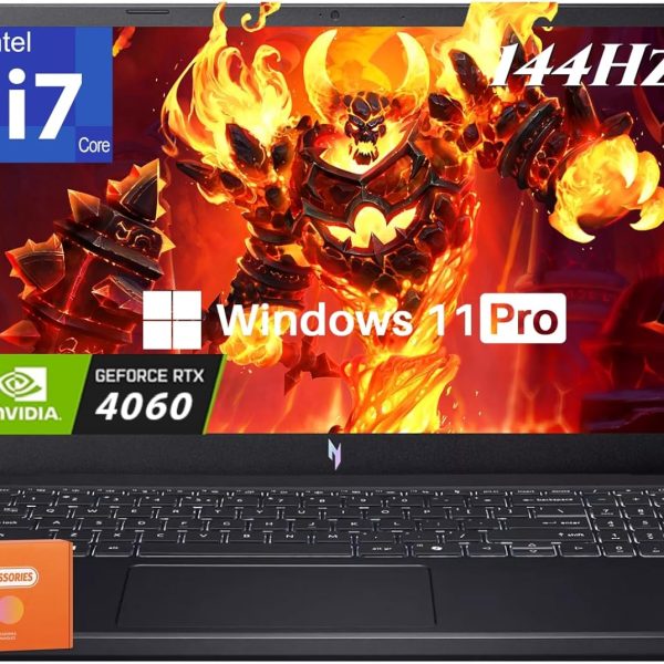acer Nitro V 15 Gaming Laptop, Intel 10-Core i7-13620H, NVIDIA GeForce RTX 4060, 15.6" 144Hz FHD IPS Display, 64 GB DDR5 RAM, 4 TB SSD, Backlit Keyboard, Windows 11 Pro, Gaming Mouse, 256GB UFD
