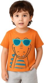 ⁦LUAY 100% Organic Cotton T-Shirts for Boys & Girls Festive Short Sleeve Styles in Vibrant Colors and Patterns for Kids and Toddlers_Regular Fit⁩ - الصورة ⁦3⁩