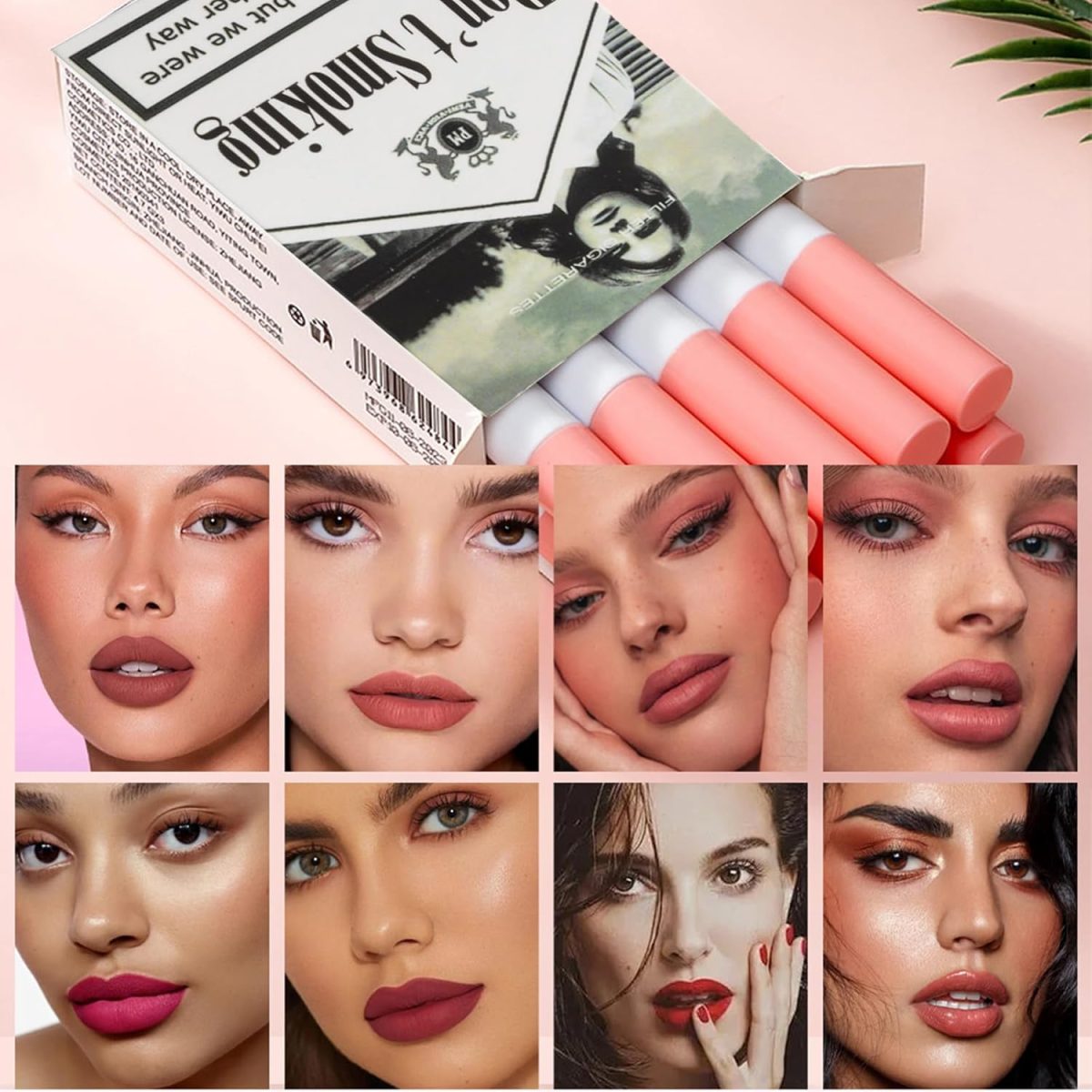 ⁦TITIMORE 10 Colors Matte Cigarette Lipstick Set - Long Lasting Liquid Waterproof Lip Gloss - Little Smoke Velvet Lipstick for Women Gift Lip Makeup⁩ - الصورة ⁦3⁩