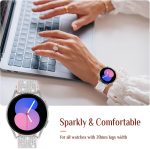 ⁦Goton Bling Silicone Band for Samsung Galaxy Watch 6 Band 40mm 44mm/Galaxy Watch 6 Classic Band 43mm 47mm/Galaxy Watch 5 & 4 Band 40mm 44mm, 20mm Women Glitter Wristband Accessories⁩ - الصورة ⁦4⁩