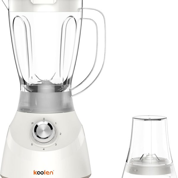 Koolen 600W Electric Blender with 5 Speeds, 1 Litre Capacity, White