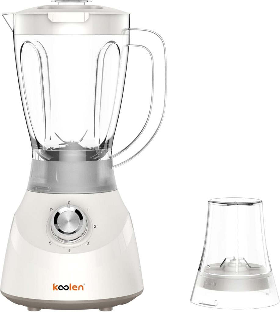 Koolen 600W Electric Blender with 5 Speeds, 1 Litre Capacity, White
