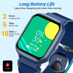 ⁦DMG Kids Smart Watch for Kids,IP68 Waterproof Kids Fitness Tracker Watch with 1.5 Inch DIY Face,Heart Rate Sleep Monitor,19 Sport Modes,Calories Counter,Alarm Clock,Great Gifts for Children 6+ (Blue)⁩ - الصورة ⁦8⁩