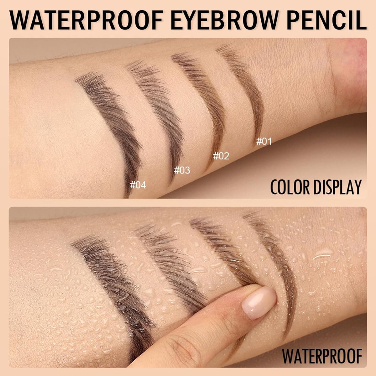 ⁦Magical Eyebrow Pen Set, 3-in-1 Liquid Microblading Eyebrow Pencils for Women, Waterproof, Quick-Drying, Upgraded Square Angled Tip for Wild Natural-Looking Brows, All Day (Brown)⁩ - الصورة ⁦4⁩