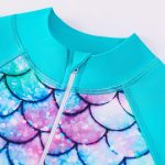 ⁦OFIMAN Girls Swimming Costume Kids One Piece Swimsuit Mermaid Swimwear Zipper Bathing Suit Surfing Swimming Age 3-14 Years⁩ - الصورة ⁦3⁩