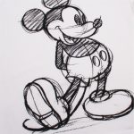 ⁦Disney Girl's Mickey Mouse Sketch T - Shirt⁩ - الصورة ⁦3⁩