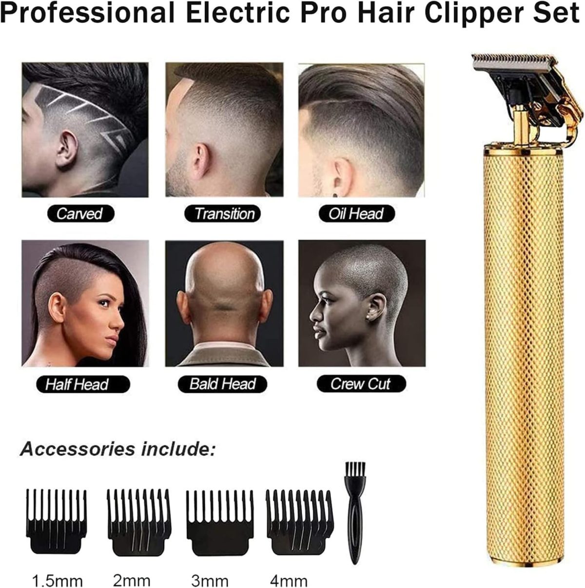 ⁦Joyzzz Hair Trimmer, Hair Clippers for Men, Low Noise Cordless T-Blade Electric Hair Clippers, Metal Body Cutting Grooming Beard Shaver Barbershop Professional, USB Rechargeable⁩ - الصورة ⁦5⁩