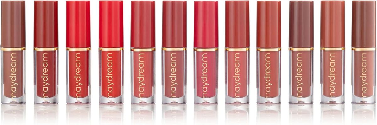 مجموعة أرواج شفاة درجات اللحمي مطفية وثابتة12 لون حجم ميني MD Matte Lipstick Set 12Colors Nude Mini Size