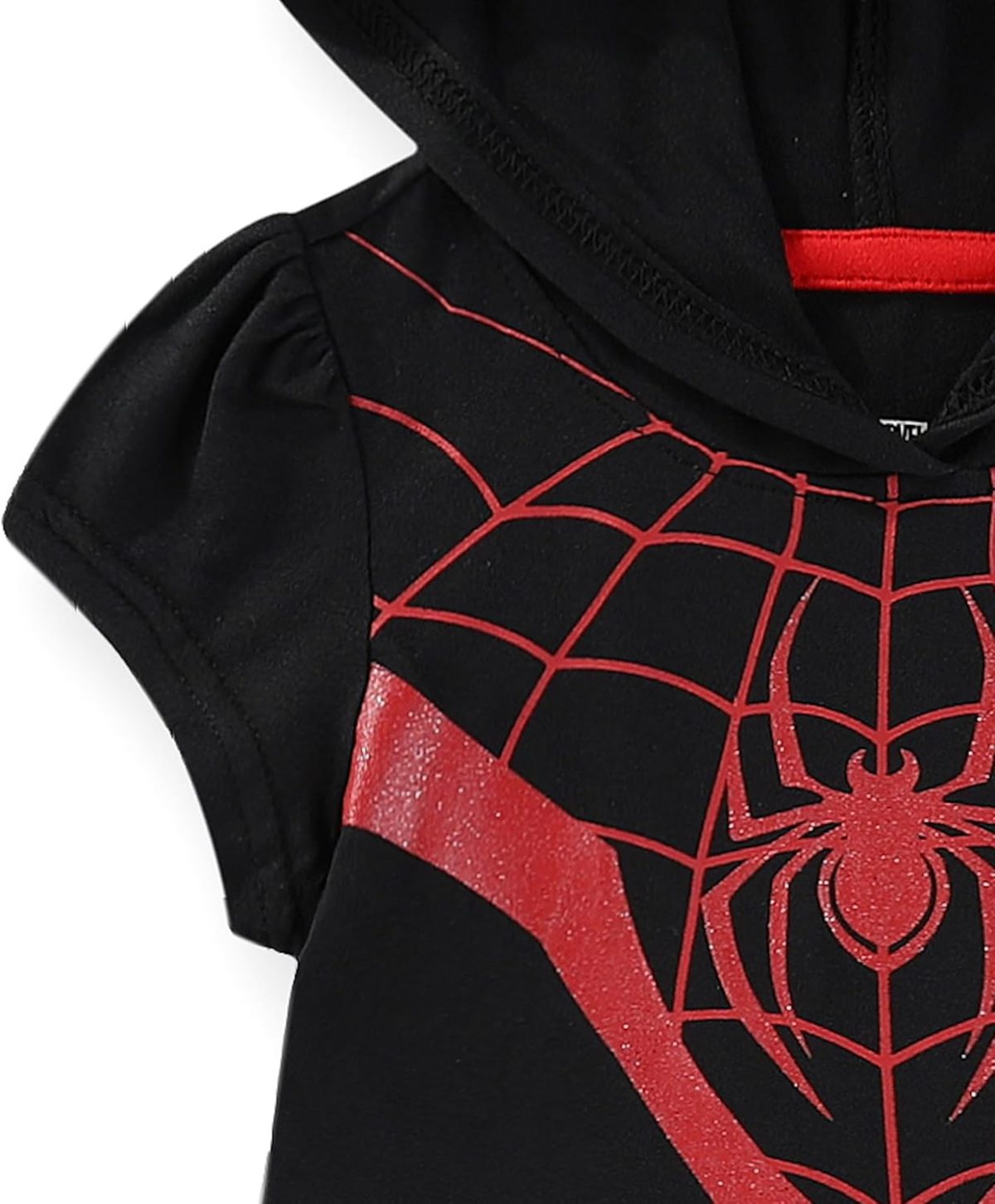 ⁦Marvel Miles Morales Spider-Man Girls Hooded Cosplay Tulle Dress for Toddlers⁩ - الصورة ⁦3⁩