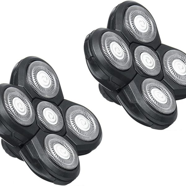 5 Head Shaver Heads, 2PCS Shaver Blade Heads Shaver Replacement for Electric Razor Shaving Bald Tool, Head and Face Electric Razor Shaver Head, Not Fit for Remington Razors and Skull Rotary Razors