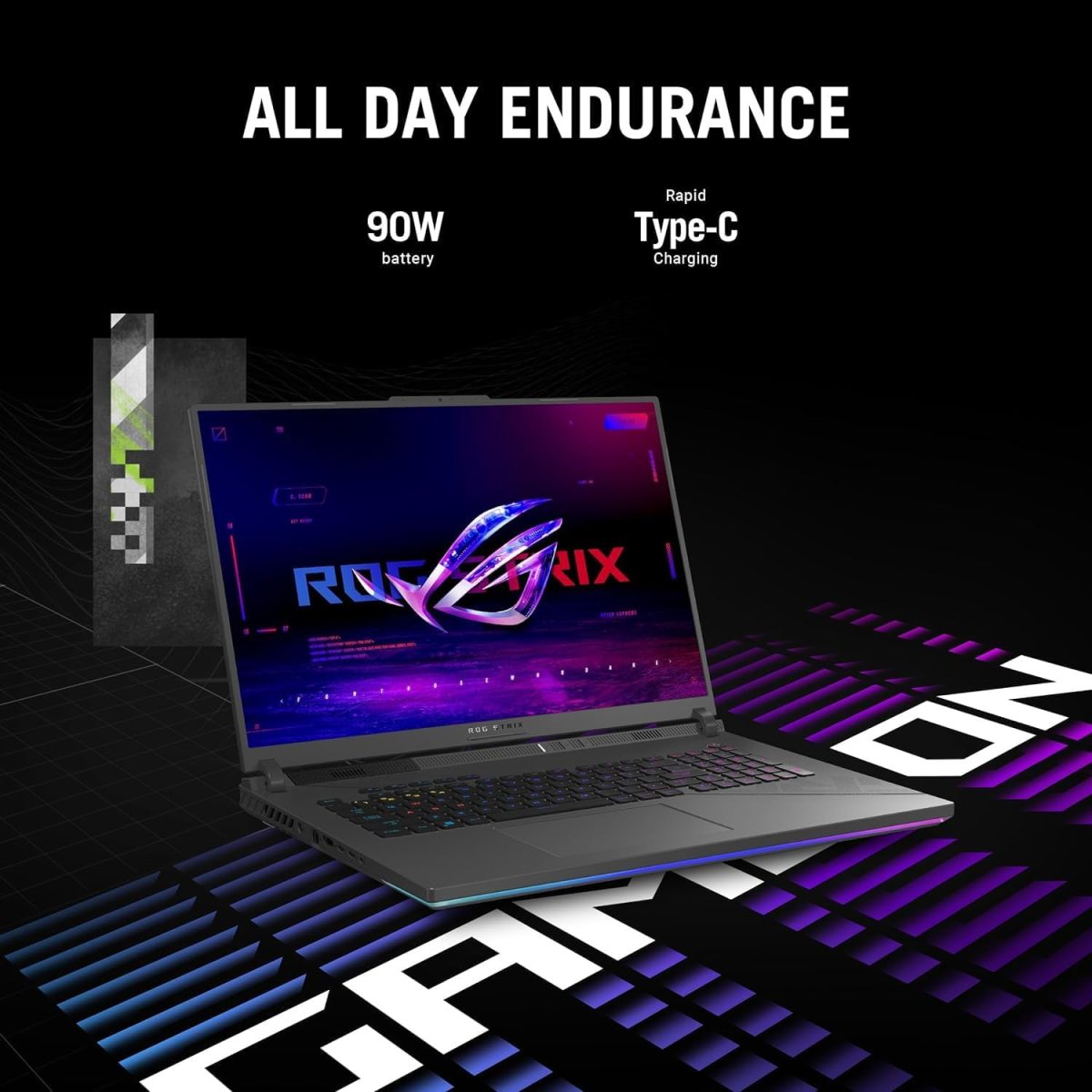 ⁦ASUS ROG Strix G18 Gaming Laptop, Intel 24-Core i9-14900HX, Office 2024 Lifetime License, 64 GB DDR5, 2 TB SSD, 18" 2.5K 240Hz QHD, Backlit KB, GeForce RTX 4060, WiFi 6E, Win 11 Pro, Patented Mouse⁩ - الصورة ⁦5⁩