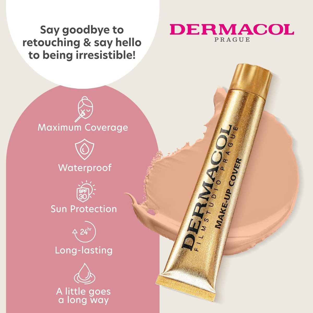 ⁦Dermacol make-up Cover 212 waterproof 30 g⁩ - الصورة ⁦3⁩