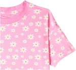 ⁦T2F Girls Cotton Printed Oversized Fit Crop Top and Pant Pajama Set⁩ - الصورة ⁦4⁩