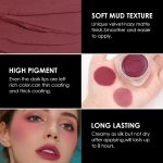 ⁦FOCALLURE Velvet-hazy Matte Cheek Lip Mud Dual-use For Lips And Cheek Lip Clay High Pigment Lipstick Blush Lasting Lip Tint⁩ - الصورة ⁦3⁩