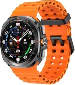 For Galaxy Watch 7 Ultra Bands,No Gap Silicone Band Compatible with Samsung Galaxy Watch Ultra 7 47mm Bands 2024 for Men Women